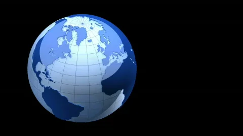 Blue globe on black background Stock Footage 377369