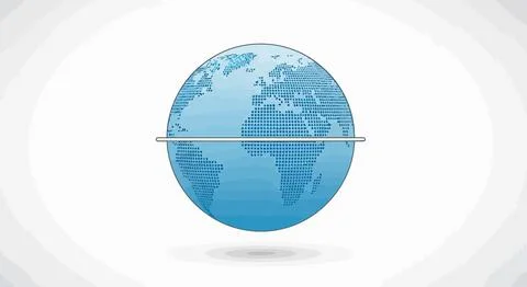 Blue globe with circuit lines Stock Illustration