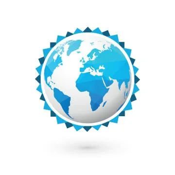 Blue globe flags around Stock Illustration