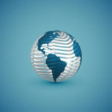 Blue globe map with pattern sphere, vector illustration Stock Illustration