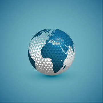 Blue globe map with pattern sphere, vector illustration Illustrazione stock
