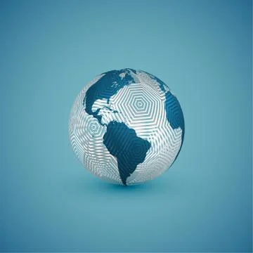 Blue globe map with pattern sphere, vector illustration イラスト素材