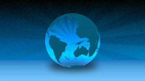 Blue Globe in Motion Stock Footage