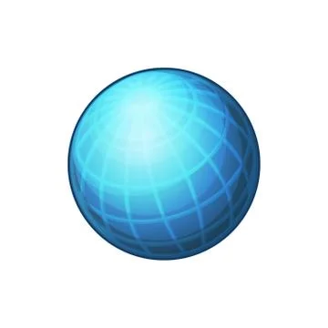 Blue Globe Network Icon on White Background. Vector Illustrazione stock
