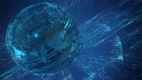 Blue Globe News Background Video stock 140355957