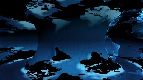The blue globe rotates on the right side Stock Footage 56645561