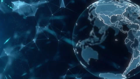 Blue Globe Space Stock Footage 287205263