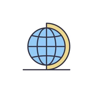 Blue Globe on Stand vector concept colored icon Stock Illustration