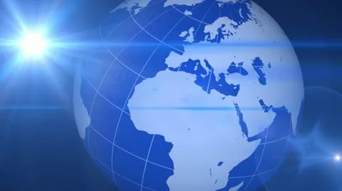 Blue Globe Transition Video stock 12203471
