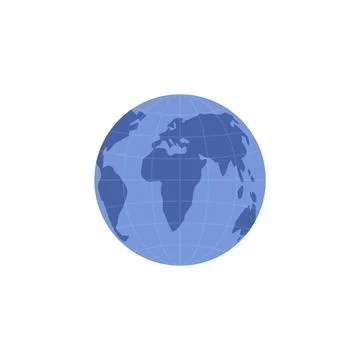 Blue globe vector cartoon illustration of planet Earth vector icon isolated on Stock Illustration