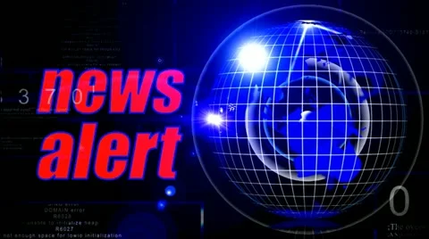 Blue globe_news alert background Stock Footage