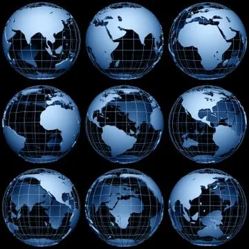 Blue globes Stock Illustration