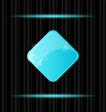 Blue glossy blank web button with reflection Stock Illustration