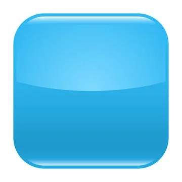 Blue glossy button blank icon square empty shape Illustrazione stock