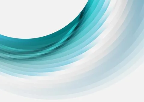 Blue glossy circular stripes abstract geometric background Illustrazione stock