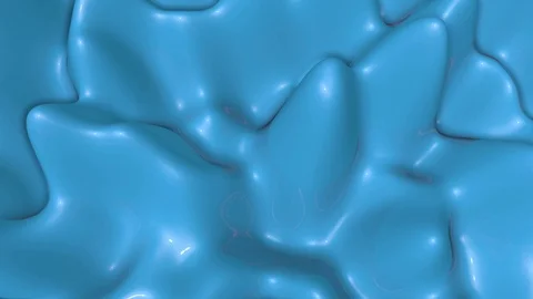Blue glossy deformable surface. Abstract animation. 3d render Stock Footage 101346846