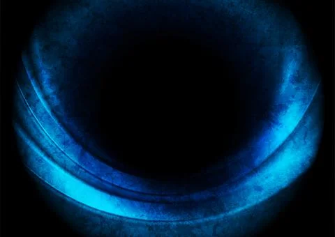 Blue glossy glowing round shape grunge abstract background Stock Illustration