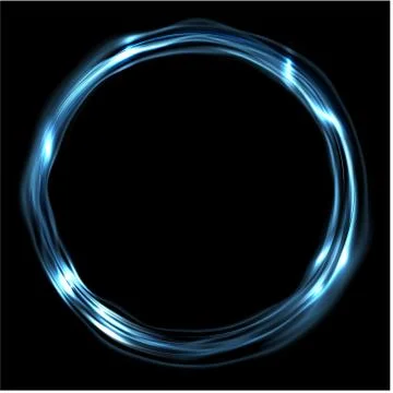 Blue glossy iridescent ring circle Stock Illustration