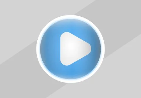 Blue Glossy Media Button,Play. Vector Play button design. Illustrazione stock