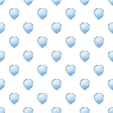 Blue glossy shield pattern symbolizing digital protection Illustrazione stock