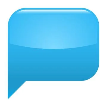 Blue glossy speech bubble blank location icon Illustrazione stock