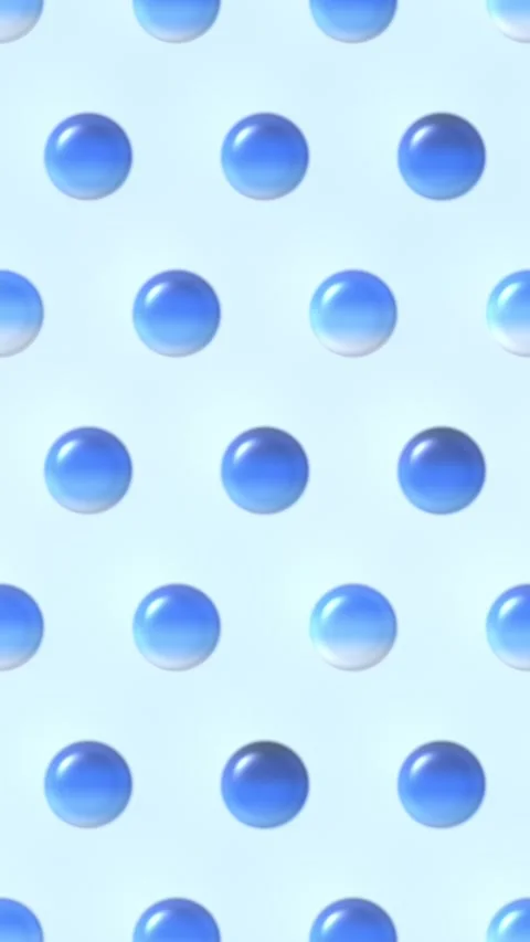 Blue glossy spheres polka dot pattern on light background 库存影片 339424423