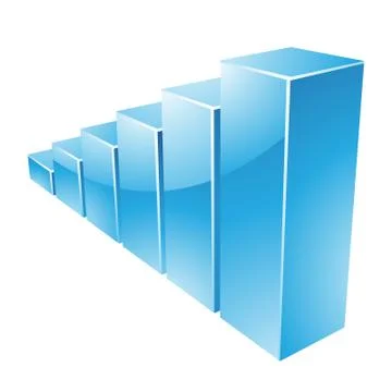 Blue Glossy Stats Graph Stock Illustration