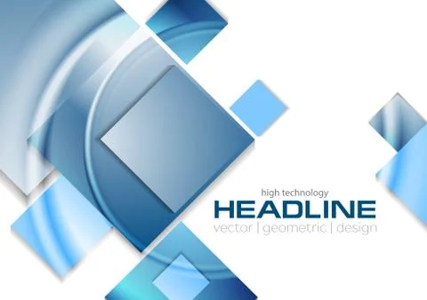 Blue glossy tech squares vector background Stock Illustration