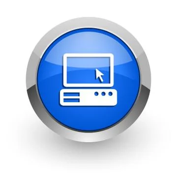 Blue glossy web icon Stock Illustration