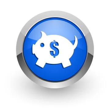 Blue glossy web icon Stock Illustration