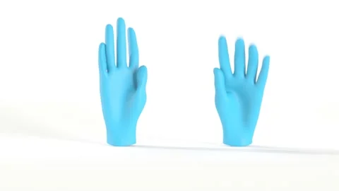 Blue gloves Stock Footage 155227092