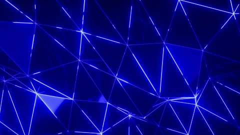 Blue Glow Dark Cubism Lowpoly Mosaic Abstract Background Stock-Footage 201311083