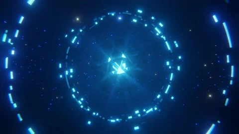 Blue glow in the dark, space. 3D Rendering Stock Footage 194676873