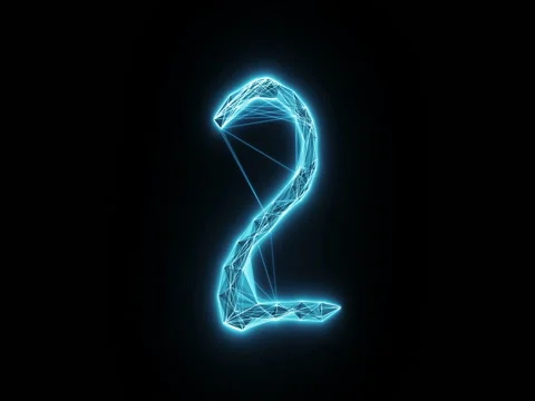 Blue Glow Digital Plexus Countdown - Abstract Motion Alpha Matte 4k isolated Stock Footage 82471114