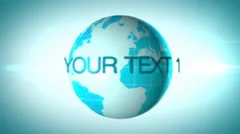 Blue Glow Flying Planet Earth Flares Text and Logo Intro Stock After Effects