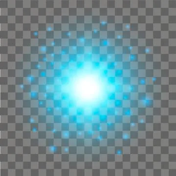 Blue Glow light effect. Abstract effect of lighting flare. Vector. Stock Illustration