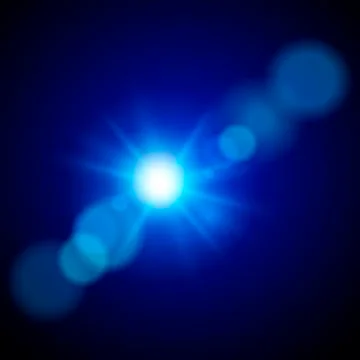 Blue glow light effect on black background. Abstract effect of lighting flare. Stock Illustration
