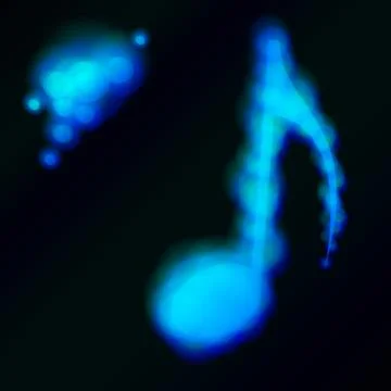Blue glow music note Stock Illustration