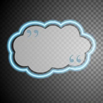 Blue glow neon cloud speech bubble Stockillustratie