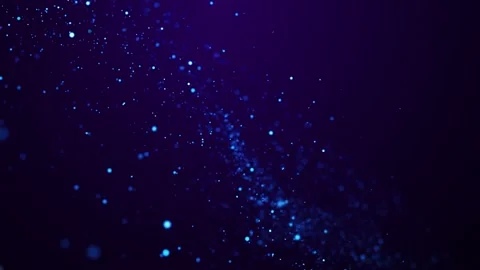 Blue glow particles float in viscous liquid with bokeh. Magical sparkles of Stock Footage 136591421