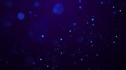 Blue glow particles float in viscous liquid with bokeh. Magical sparkles of Stock Footage 136591888