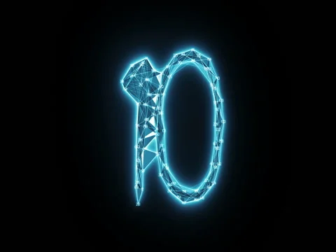 Blue Glow Random Digits Plexus Countdown Abstract Motion Alpha Matte 4k isolated Stock Footage 82708397