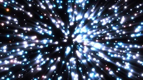 Blue glow starry particle with ray in dark Stock Illustration