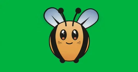 Blue glow starting bee rotating pulsing aura fluttering wings presenting it on Stock Footage 317212441