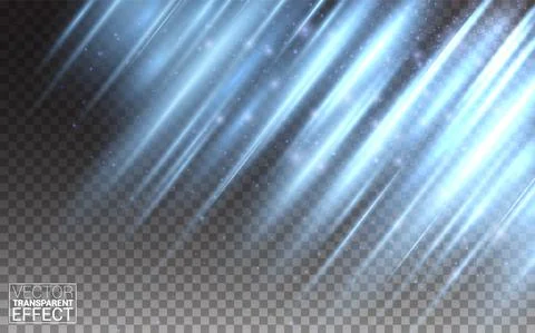 Blue glow vector scintillation. Motion effect light blinking transparent Stock Illustration