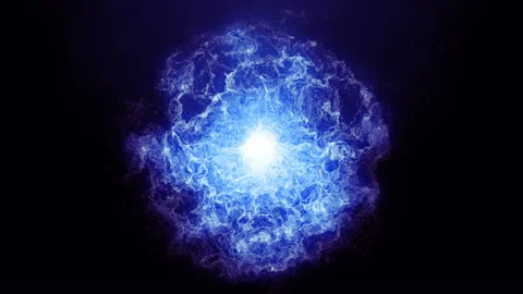 Blue Glowing Abstract Energy Ball With F 