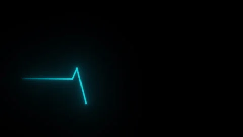 Blue Glowing Animated Heart Pulse Line Indicating Functioning Cardiac Rhythm. Video stock 318067073