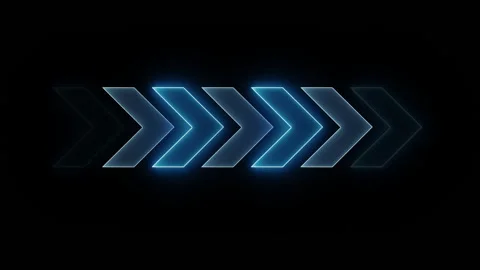 Blue glowing arrow loop Stock Footage 235832448