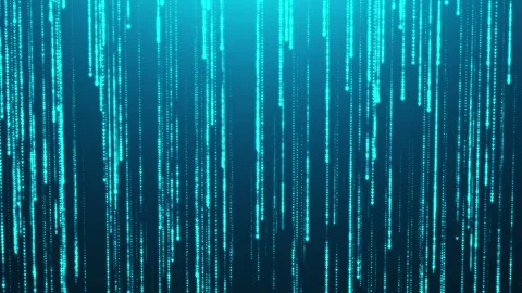 Blue glowing arrows falling down on a dark blue background. Animation of Stock Footage 258230455