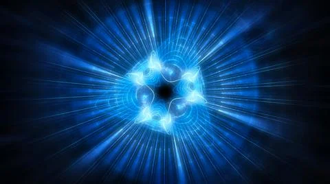 Blue glowing artificial intelligence abstract background Stockillustratie